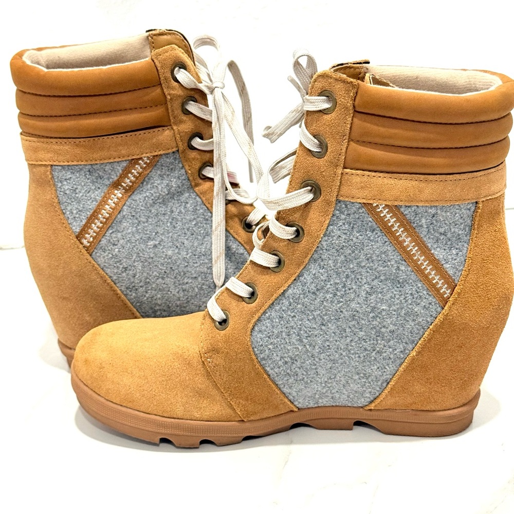 Serra women's lace-up wedge urban chic boots 10